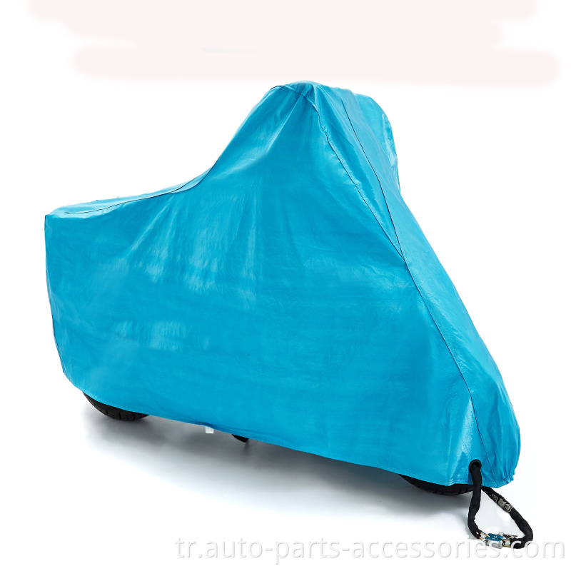 Düşük Fiyat Yansıtıcı Şeritler Güvenlik Nefes Alabilir 190T Polyester Mavi Motosiklet Kapağı Sıcak